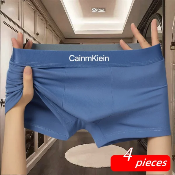 4 chiếc quần lót nam Boxer Shorts Quần lót nam thời trang , trơn , mềm và  ngắn - Size XXL từ 60 -70kg