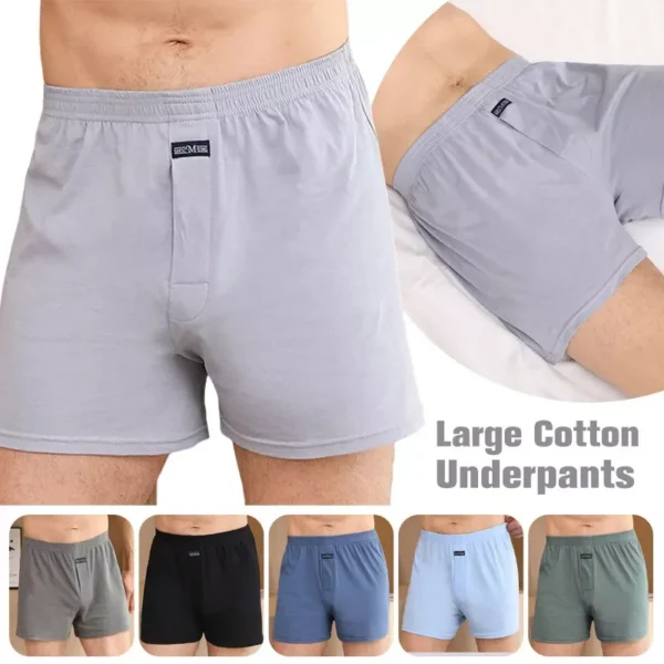 Quần lót nam thương hiệu mới Quần đùi cotton Quần lót mềm Quần lót thoáng khí Rộng rãi cho nam Tăng trưởng Thắt chặt Trì hoãn